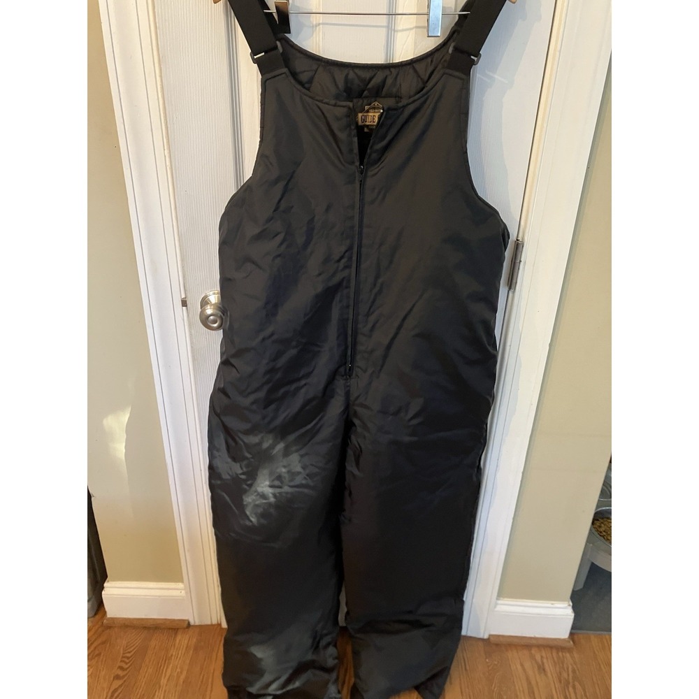 Guide Gear Mens Snow Bibs Overalls Black Solid NWOT XL Ski Snowboard Front Zip